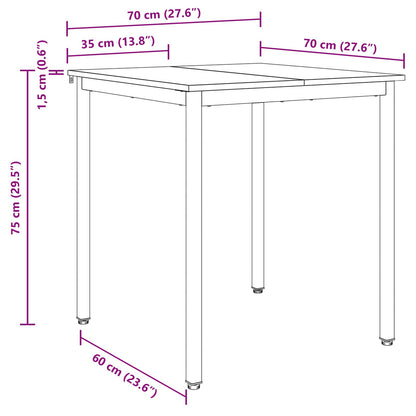 Dining Tables 70 x 70 x 75 cm METAL Square