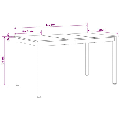 Dining Tables 140 x 80 x 75 cm METAL Rectangular