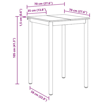 Standing Bar Table Engineered Wood Square
