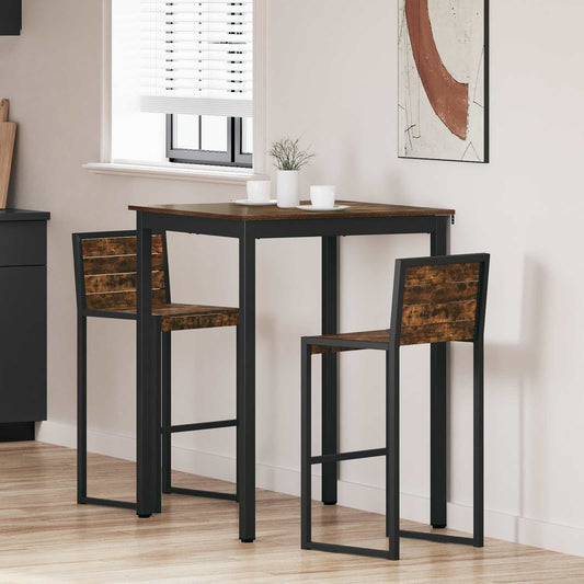 Standing Bar Table Engineered Wood Square