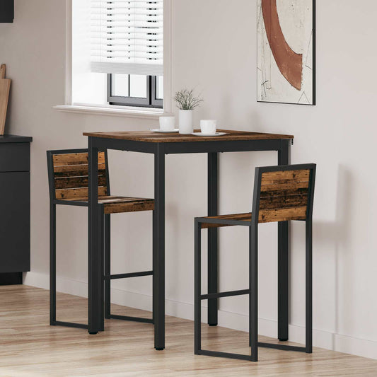 Standing Bar Table Engineered Wood Square