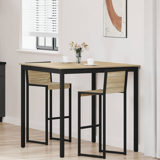 Standing Bar Table Engineered Wood Square
