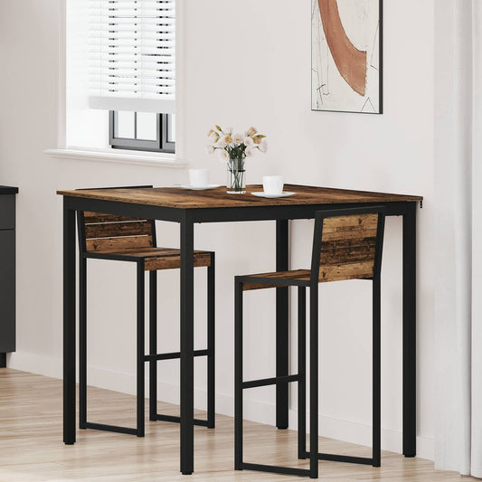 Standing Bar Table Engineered Wood Square