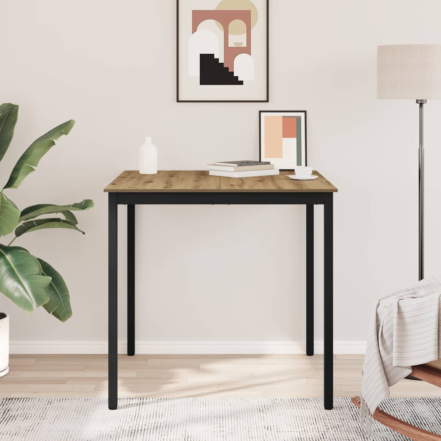 Standing Bar Table Engineered Wood Square