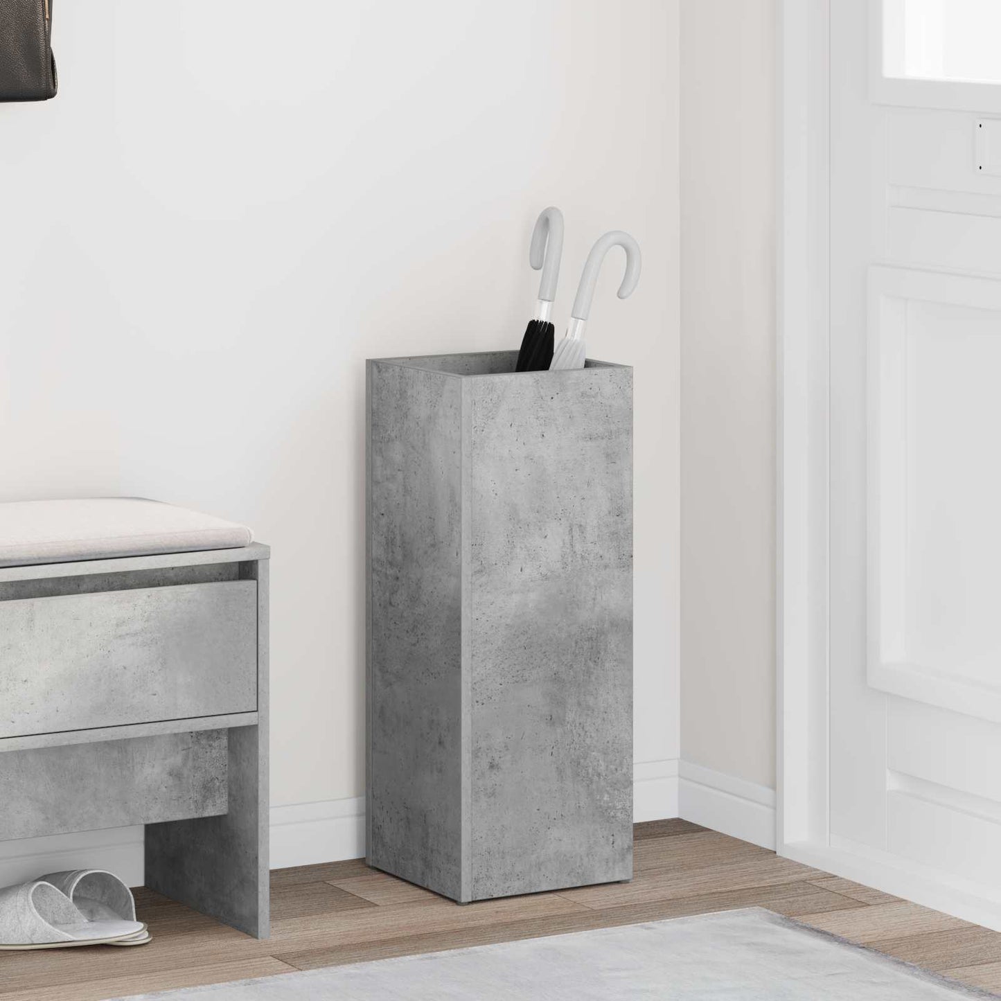 Umbrella Stand Concrete Grey 25 x 24.5 x 64 cm Engineered Wood