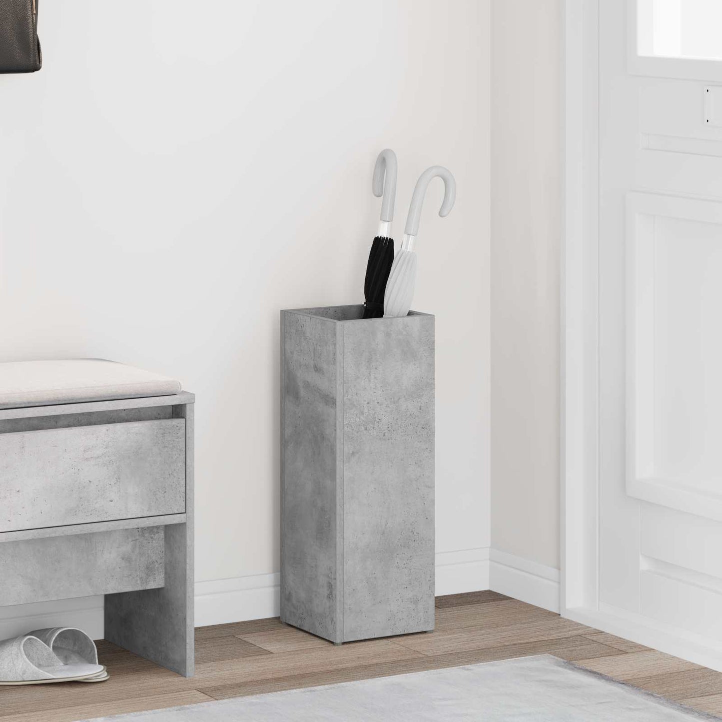 Umbrella Stand Concrete Grey 20 x 20 x 55.5 cm Engineered Wood