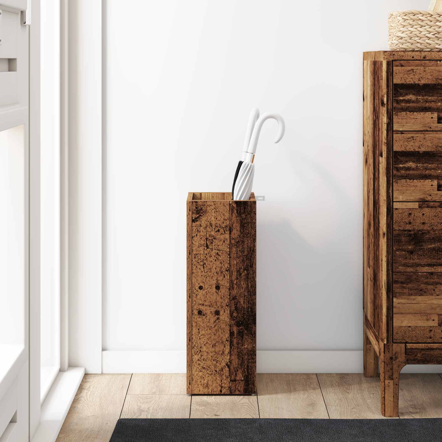 Umbrella Stand Old Wood 20 x 20 x 55.5 cm Engineered Wood