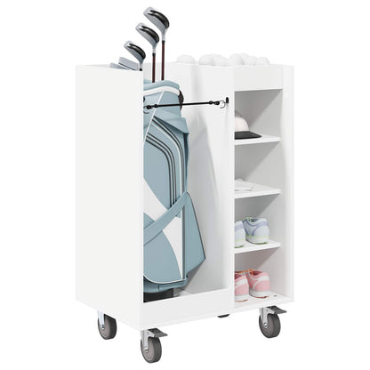 Golf Cabinet with Wheel Plain White 65 x 45 x 98 cm
