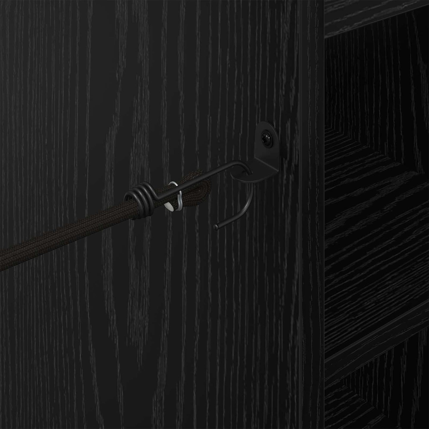 Golf Cabinet with Wheel Plain Black Oak 65 x 45 x 98 cm
