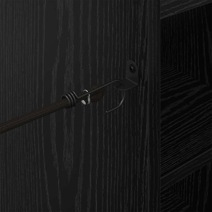 Golf Cabinet with Wheel Plain Black Oak 65 x 45 x 98 cm