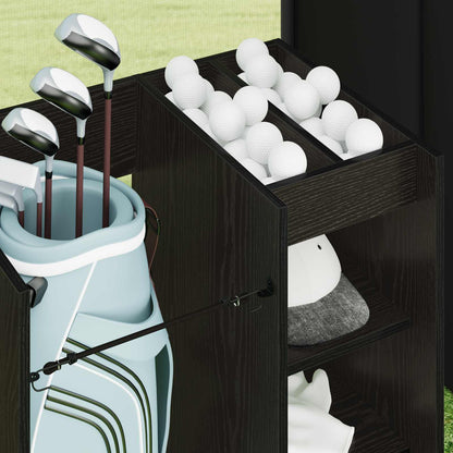 Golf Cabinet with Wheel Plain Black Oak 65 x 45 x 98 cm