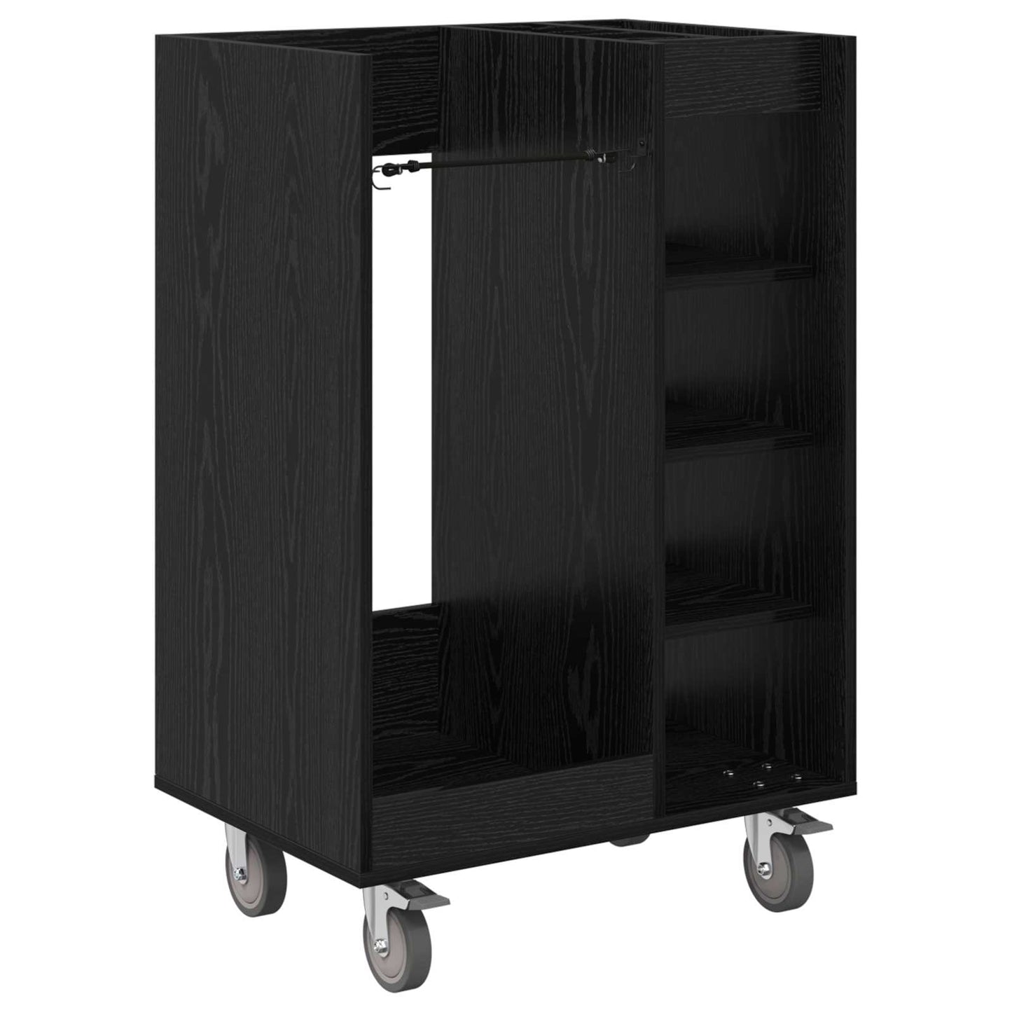Golf Cabinet with Wheel Plain Black Oak 65 x 45 x 98 cm