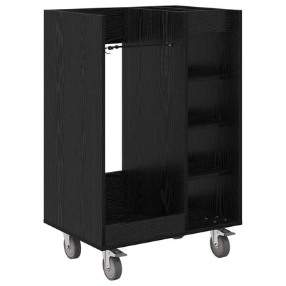 Golf Cabinet with Wheel Plain Black Oak 65 x 45 x 98 cm