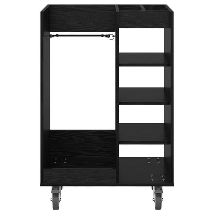 Golf Cabinet with Wheel Plain Black Oak 65 x 45 x 98 cm