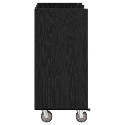 Golf Cabinet with Wheel Plain Black Oak 65 x 45 x 98 cm