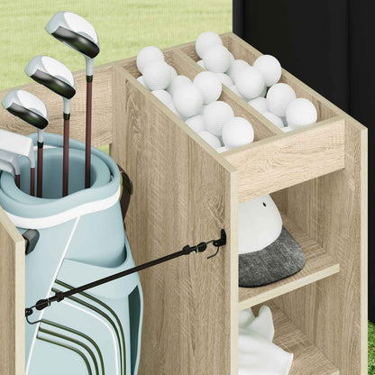 Golf Cabinet with Wheel Plain Sonoma Oak 65 x 45 x 98 cm