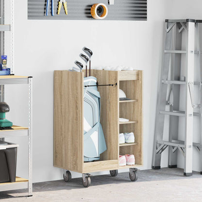 Golf Cabinet with Wheel Plain Sonoma Oak 65 x 45 x 98 cm
