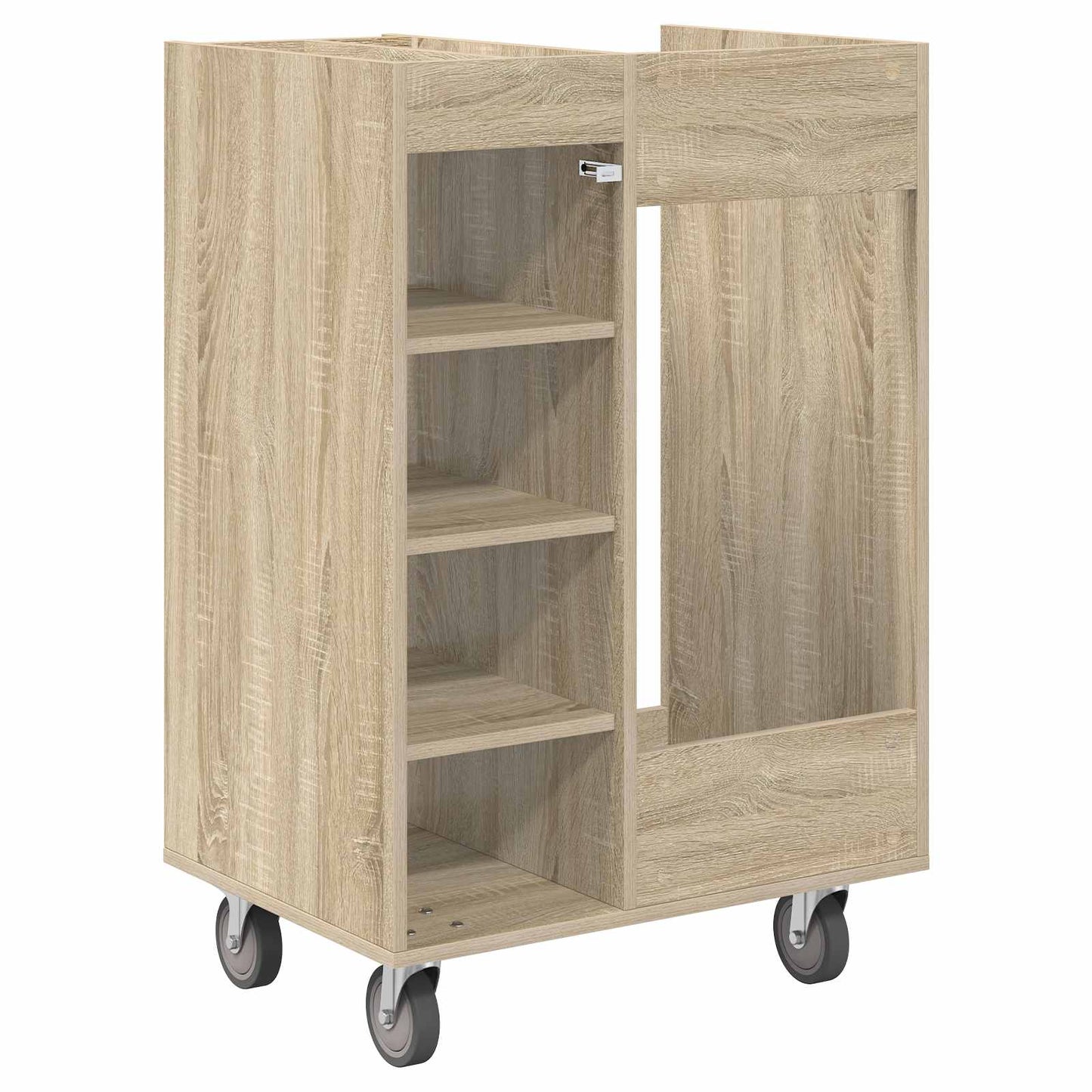 Golf Cabinet with Wheel Plain Sonoma Oak 65 x 45 x 98 cm