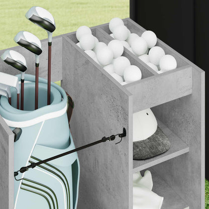 Golf Cabinet with Wheel Plain Concrete Grey 65 x 45 x 98 cm
