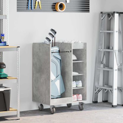 Golf Cabinet with Wheel Plain Concrete Grey 65 x 45 x 98 cm