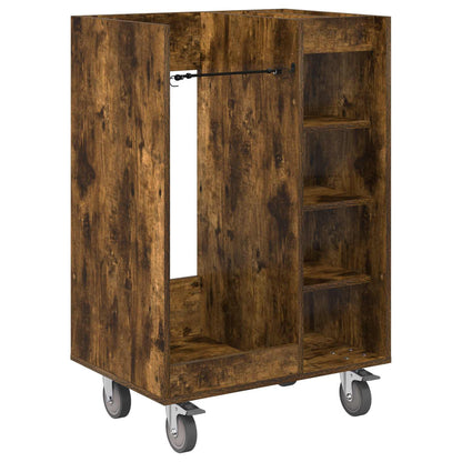 Golf Cabinet with Wheel Plain Smoked Oak 65 x 45 x 98 cm