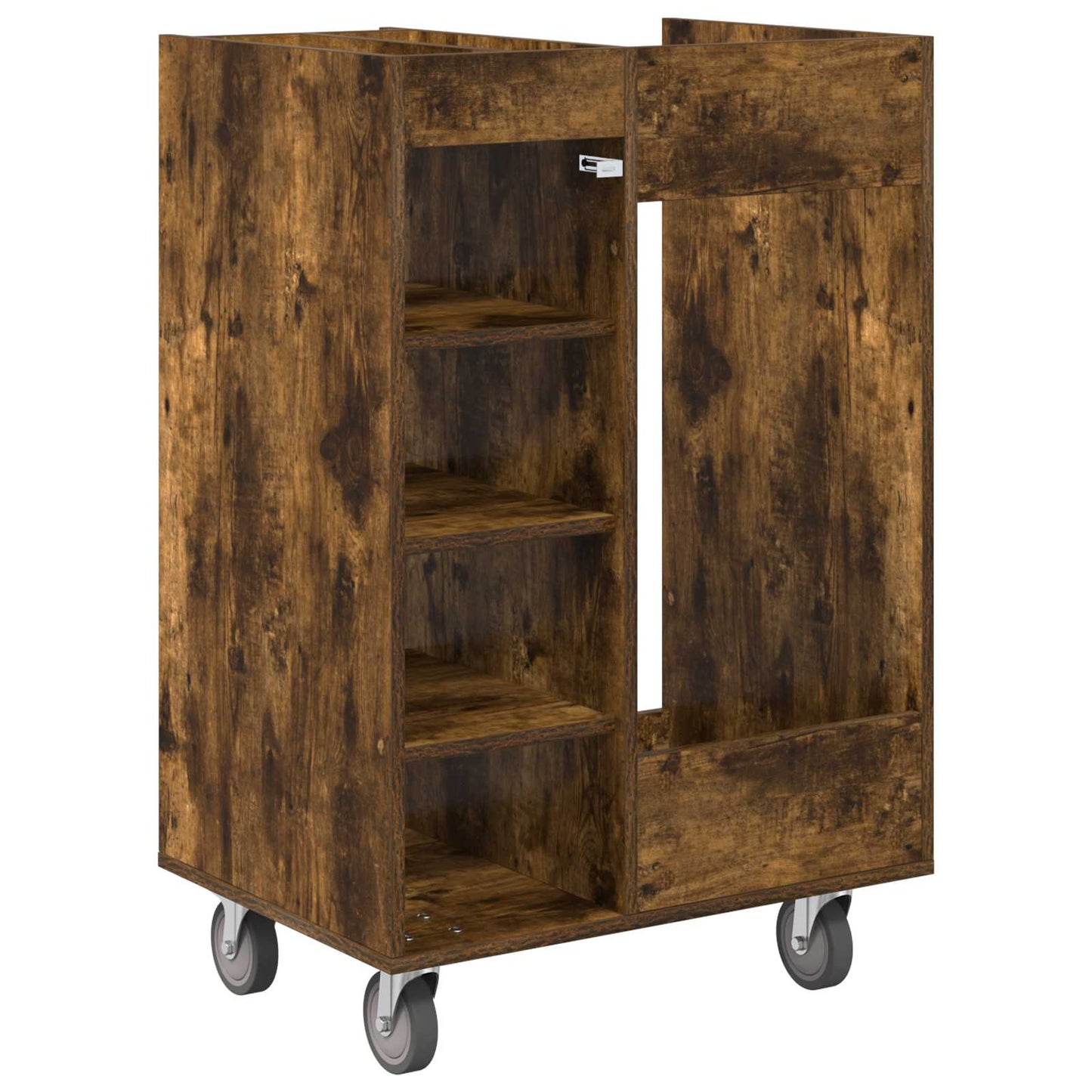 Golf Cabinet with Wheel Plain Smoked Oak 65 x 45 x 98 cm