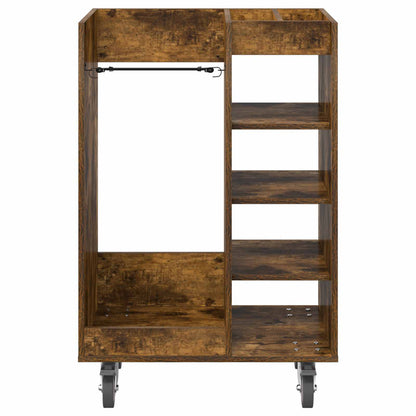 Golf Cabinet with Wheel Plain Smoked Oak 65 x 45 x 98 cm
