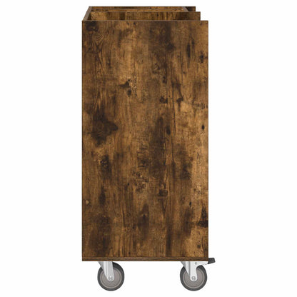 Golf Cabinet with Wheel Plain Smoked Oak 65 x 45 x 98 cm