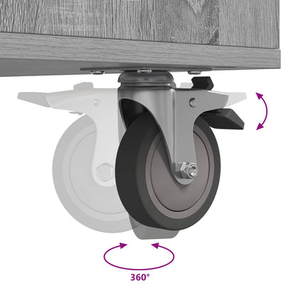 Golf Cabinet with Wheel Plain Grey Sonoma 65 x 45 x 98 cm
