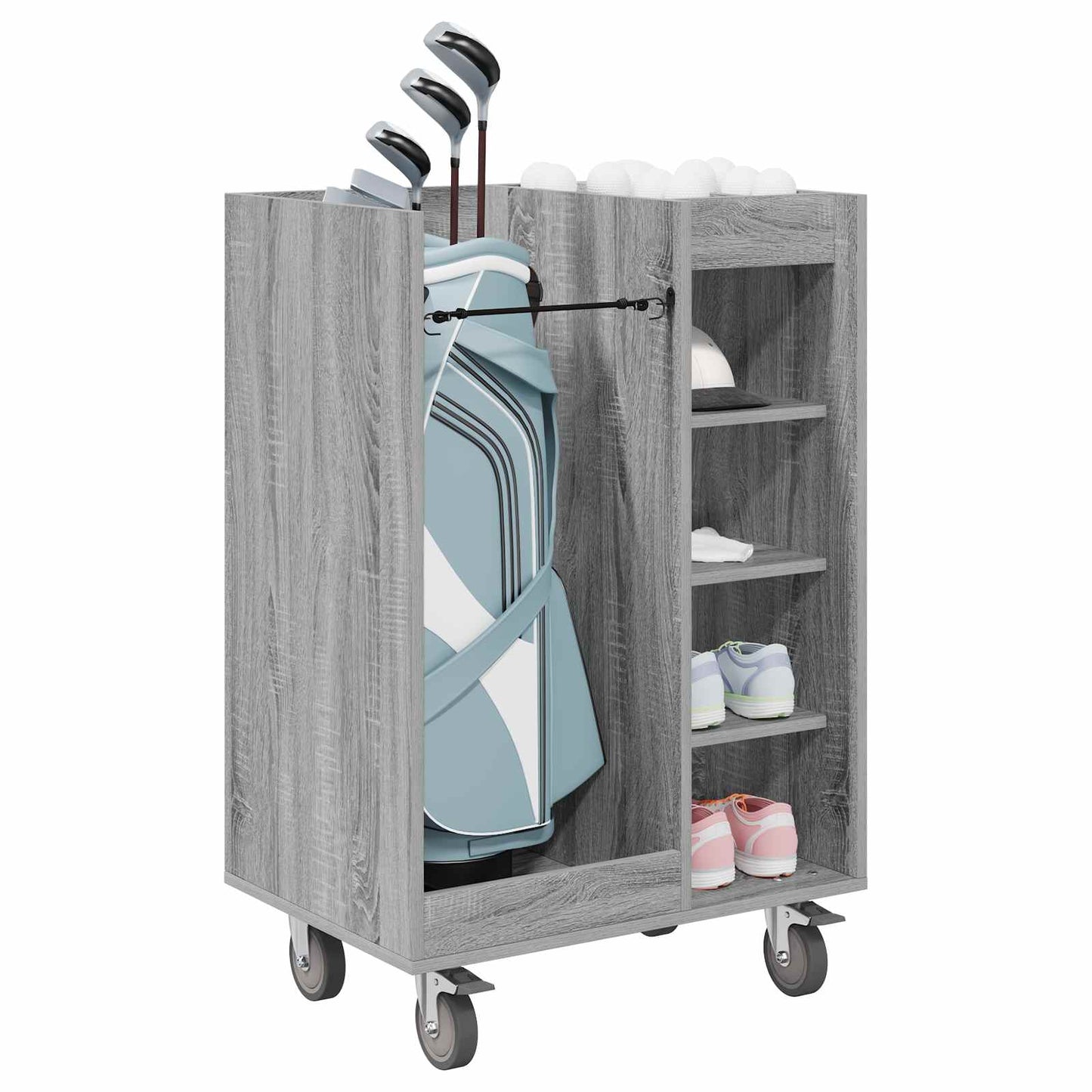 Golf Cabinet with Wheel Plain Grey Sonoma 65 x 45 x 98 cm