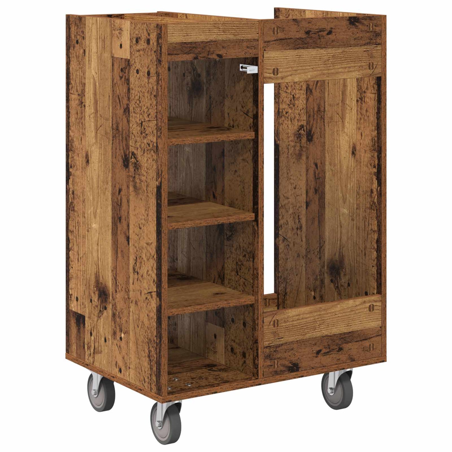 Golf Cabinet with Wheel Plain Old Wood 65 x 45 x 98 cm