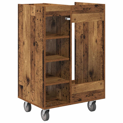 Golf Cabinet with Wheel Plain Old Wood 65 x 45 x 98 cm