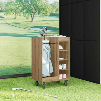 Golf Cabinet with Wheel Plain Artisan Oak 65 x 45 x 98 cm