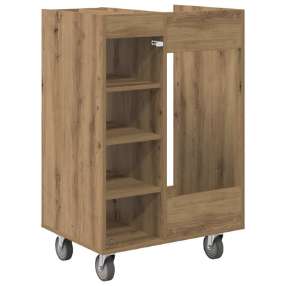 Golf Cabinet with Wheel Plain Artisan Oak 65 x 45 x 98 cm
