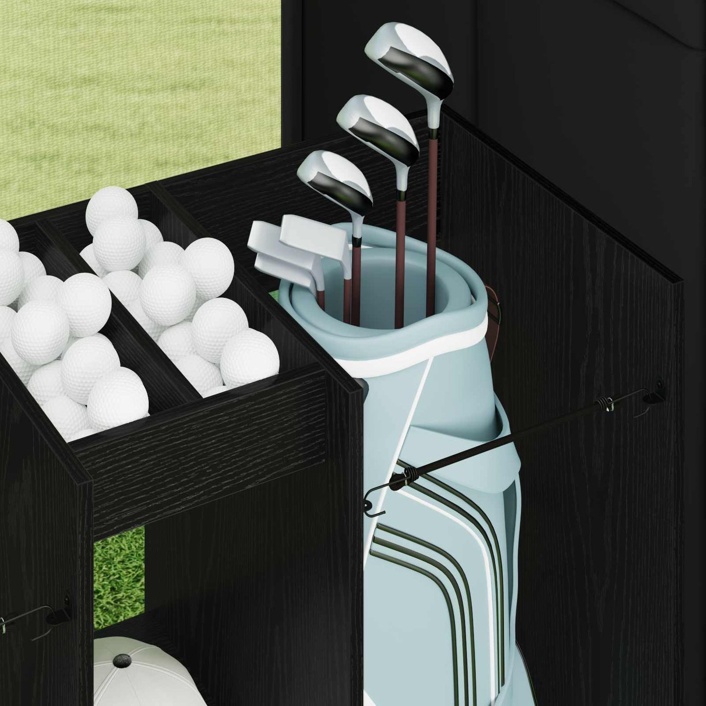 Golf Cabinet Plain Black Oak 102 x 45 x 85.5 cm
