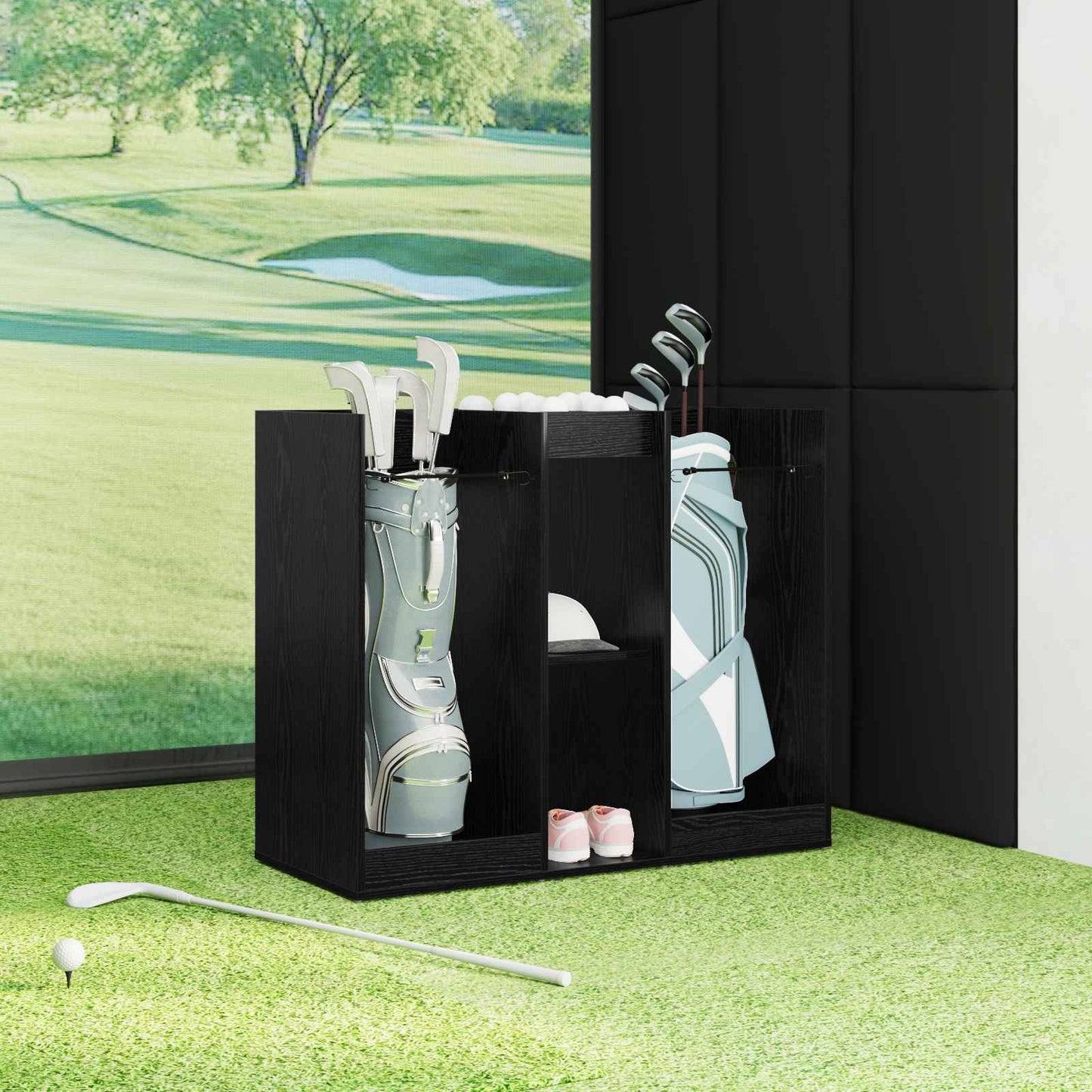 Golf Cabinet Plain Black Oak 102 x 45 x 85.5 cm