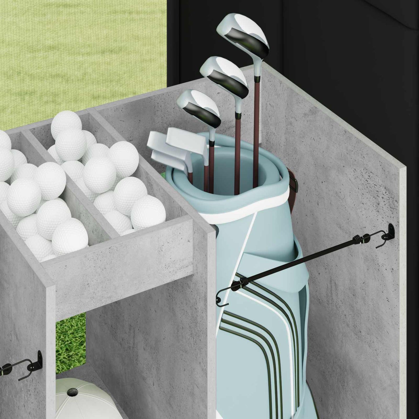 Golf Cabinet Plain Concrete Grey 102 x 45 x 85.5 cm