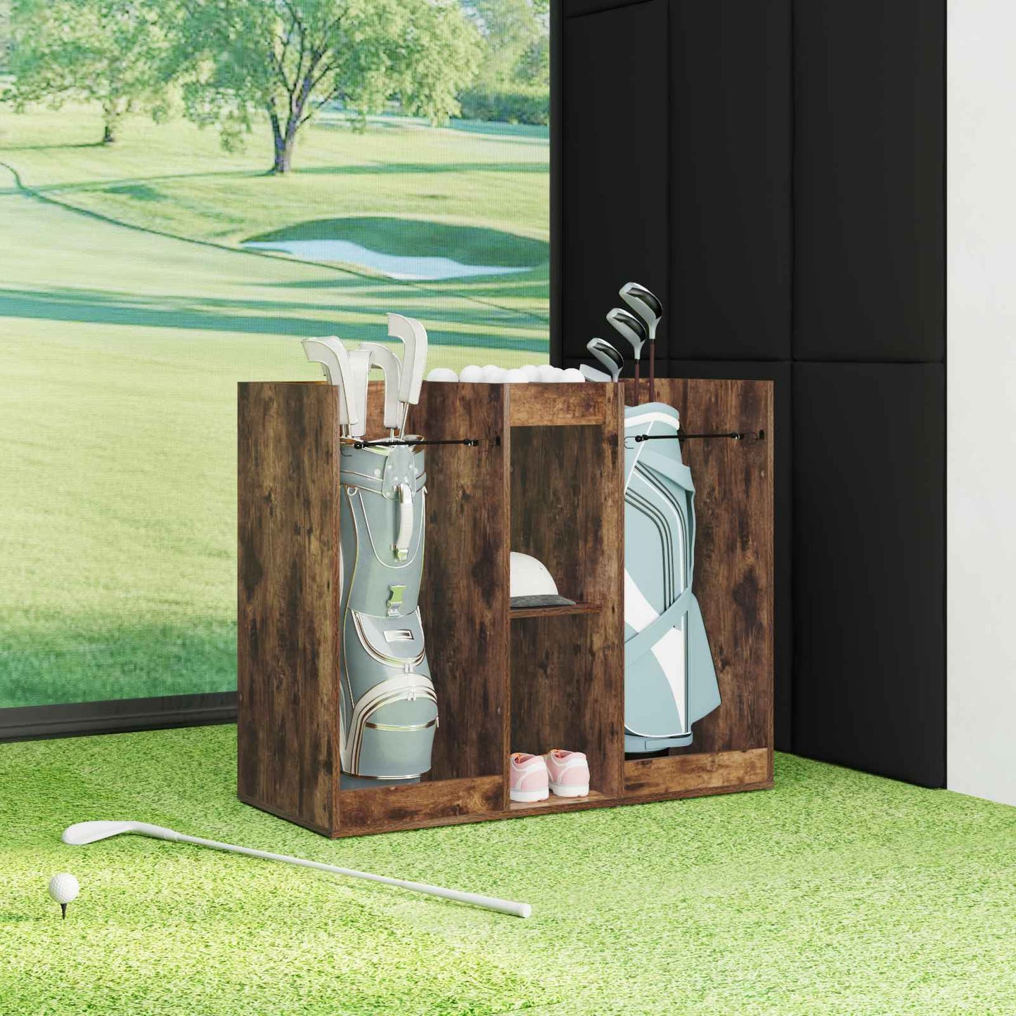 Golf Cabinet Plain Smoked Oak 102 x 45 x 85.5 cm