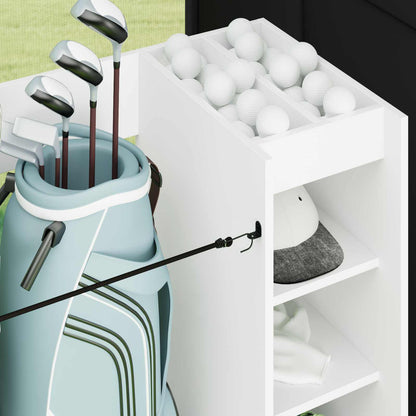 Golf Cabinet with Wheel Plain White 90 x 45 x 98 cm