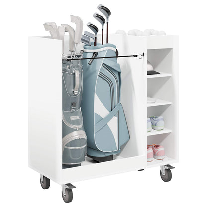 Golf Cabinet with Wheel Plain White 90 x 45 x 98 cm