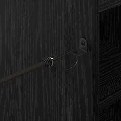 Golf Cabinet with Wheel Plain Black Oak 90 x 45 x 98 cm