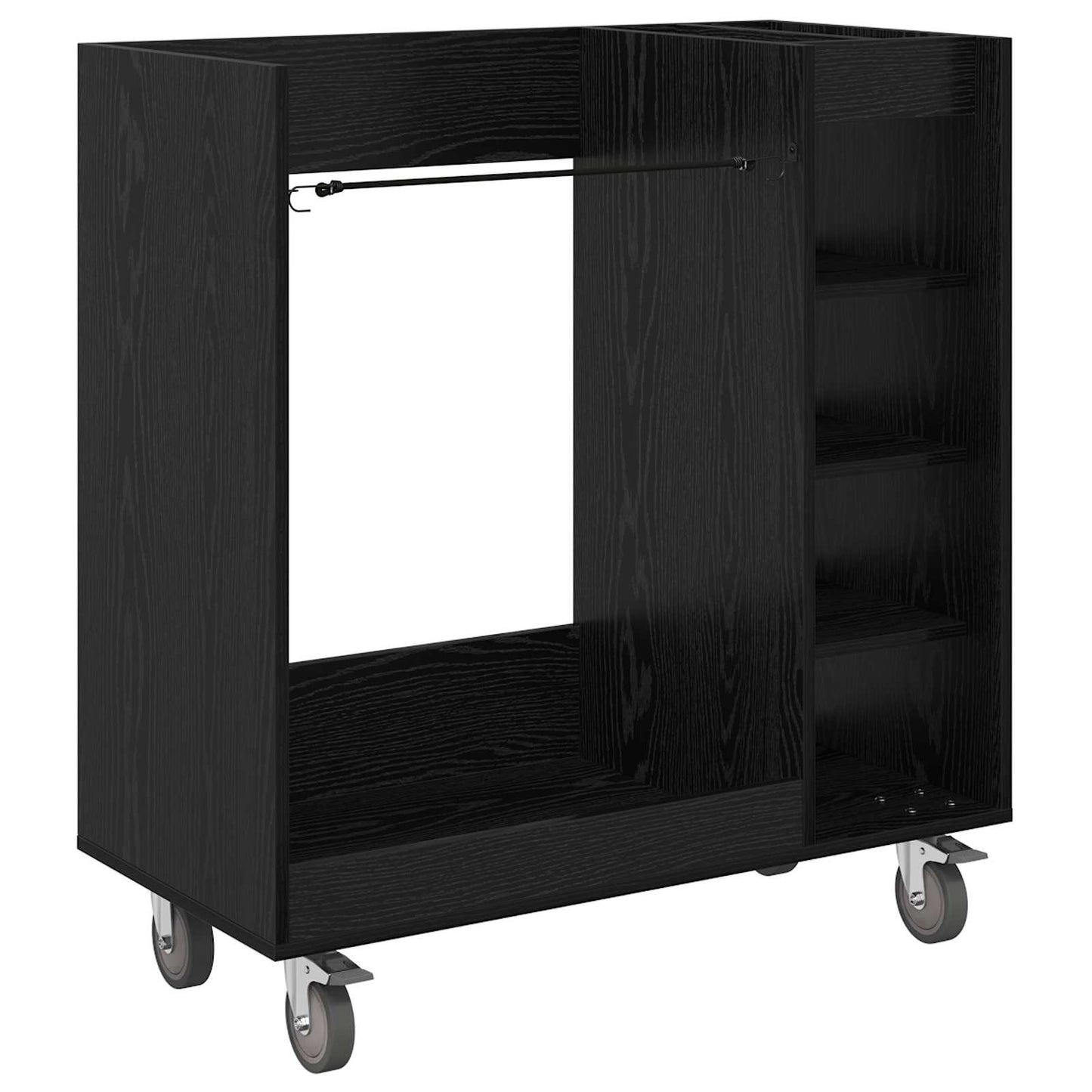 Golf Cabinet with Wheel Plain Black Oak 90 x 45 x 98 cm