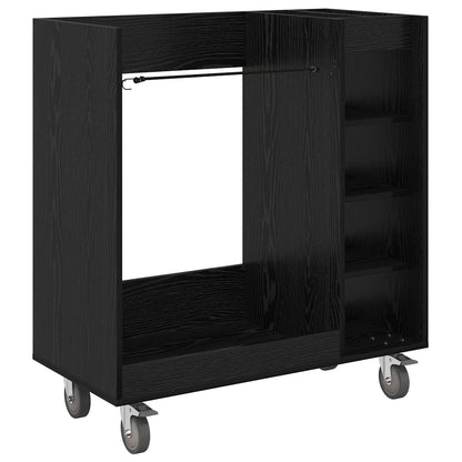Golf Cabinet with Wheel Plain Black Oak 90 x 45 x 98 cm
