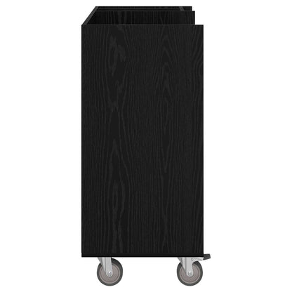Golf Cabinet with Wheel Plain Black Oak 90 x 45 x 98 cm