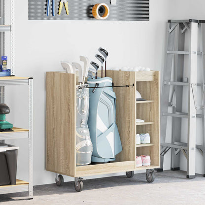 Golf Cabinet with Wheel Plain Sonoma Oak 90 x 45 x 98 cm