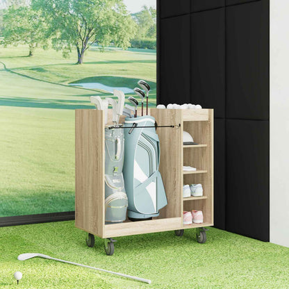 Golf Cabinet with Wheel Plain Sonoma Oak 90 x 45 x 98 cm