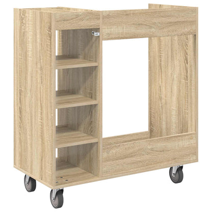 Golf Cabinet with Wheel Plain Sonoma Oak 90 x 45 x 98 cm