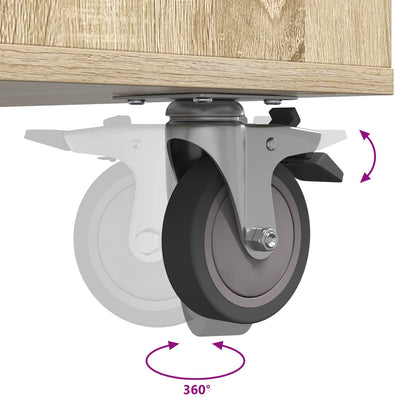 Golf Cabinet with Wheel Plain Sonoma Oak 90 x 45 x 98 cm