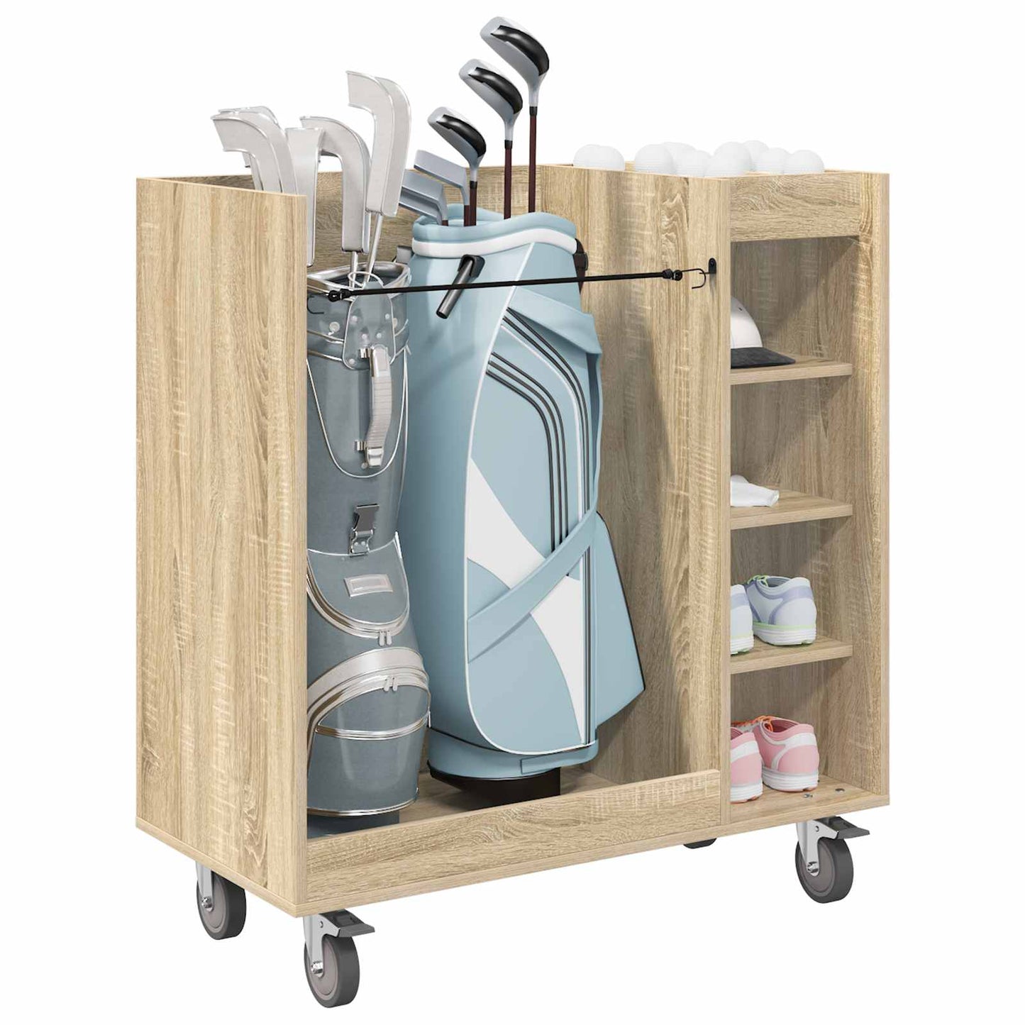 Golf Cabinet with Wheel Plain Sonoma Oak 90 x 45 x 98 cm
