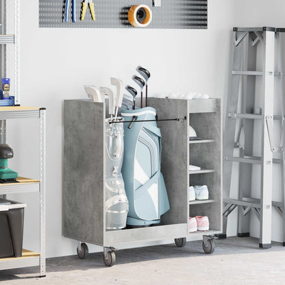 Golf Cabinet with Wheel Plain Concrete Grey 90 x 45 x 98 cm